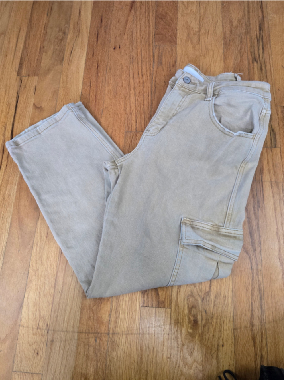 Women's Vervet Straight Leg Cargo Pants Size 29 Beige - Picture 2 of 6